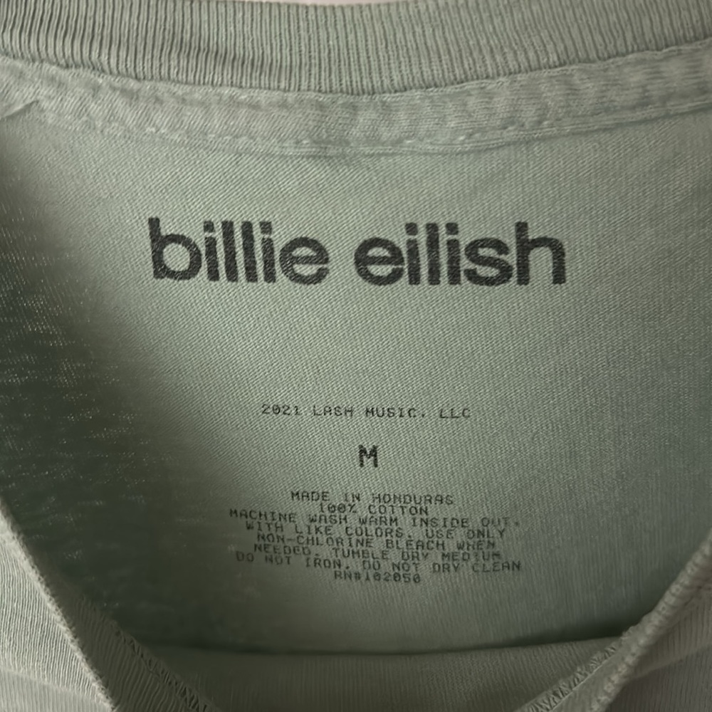 Billie Eilish Medium - Green Happier Than Ever | Casual Band Singer Shirt - Picture 3 of 5